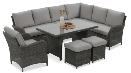 Technorattan rohová zostava VENTURA GRAND Dark Grey