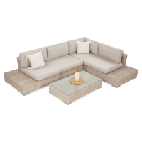 Technorattanová rohová pohovka VERONA béžová