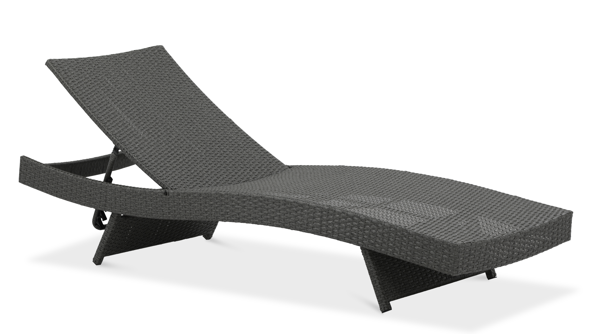 Tmavosivé technorattanové ležadlo WAVE - Focus Garden
