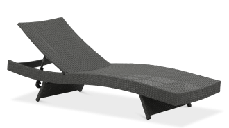 Tmavosivé technorattanové ležadlo WAVE - Focus Garden