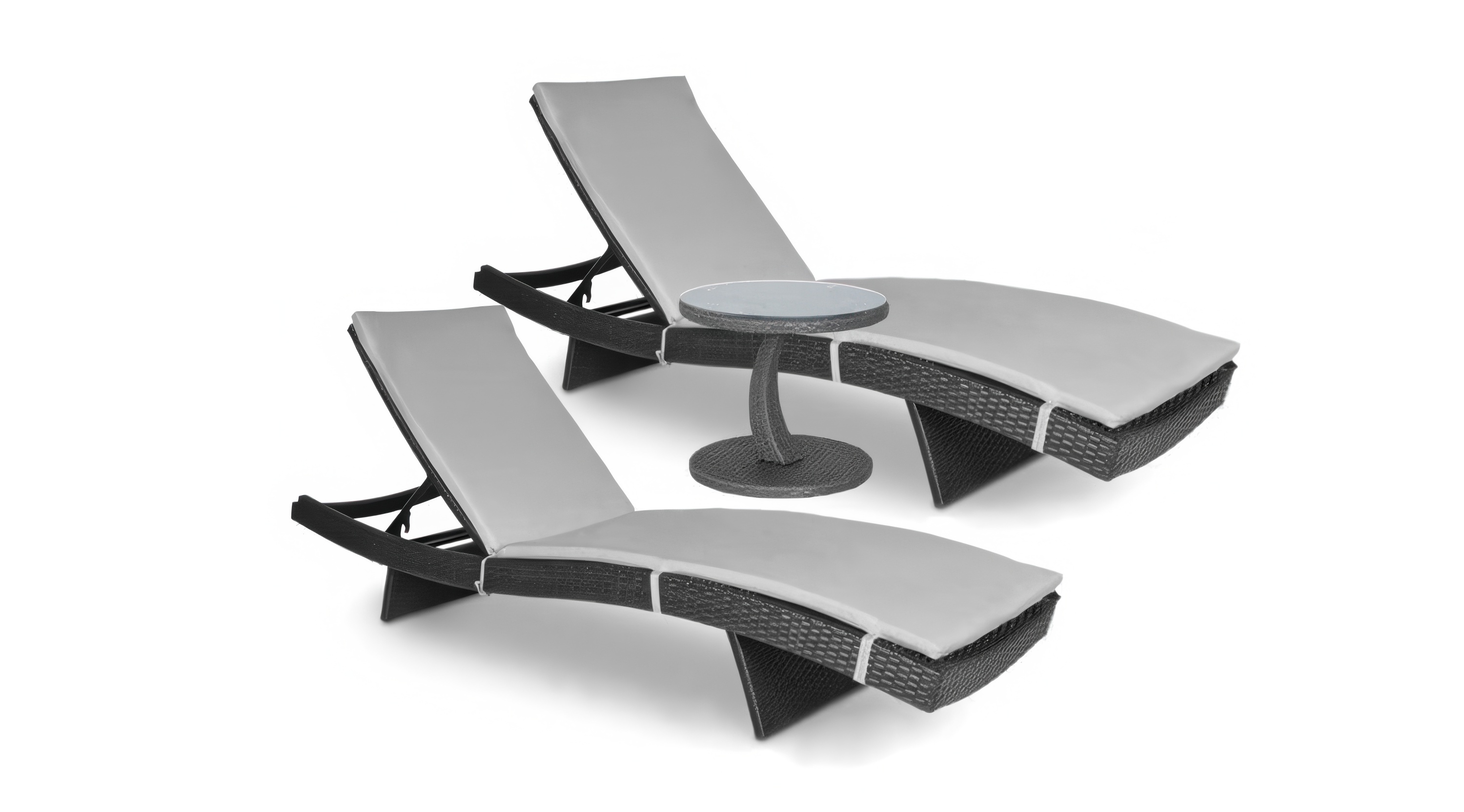 Lounge set - 2x ležadlo WAVE + stôl PREMIO + 2x vankúš - Focus Garden