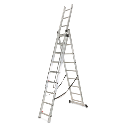 Multifunkčný hliníkový rebrík Solid Regular, 3x9 - Hardmaister