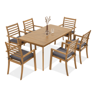 Drevený jedálenský set HAGEN DINING 6+1