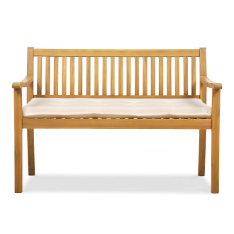 Drevená záhradná lavica s vankúšom ALNES Teak Look