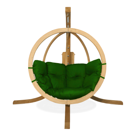 O-ZONE drevené závesné kreslo Zelené
