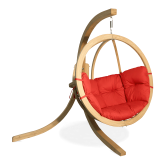 Drevené závesné kreslo O-ZONE Červené