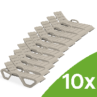 Sada 10 terasových lehátok MONOBLOCK Taupe New - Bjorkka