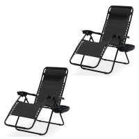 Súprava dvoch skladacích záhradných ležadiel LAGUNA Black - Focus Garden