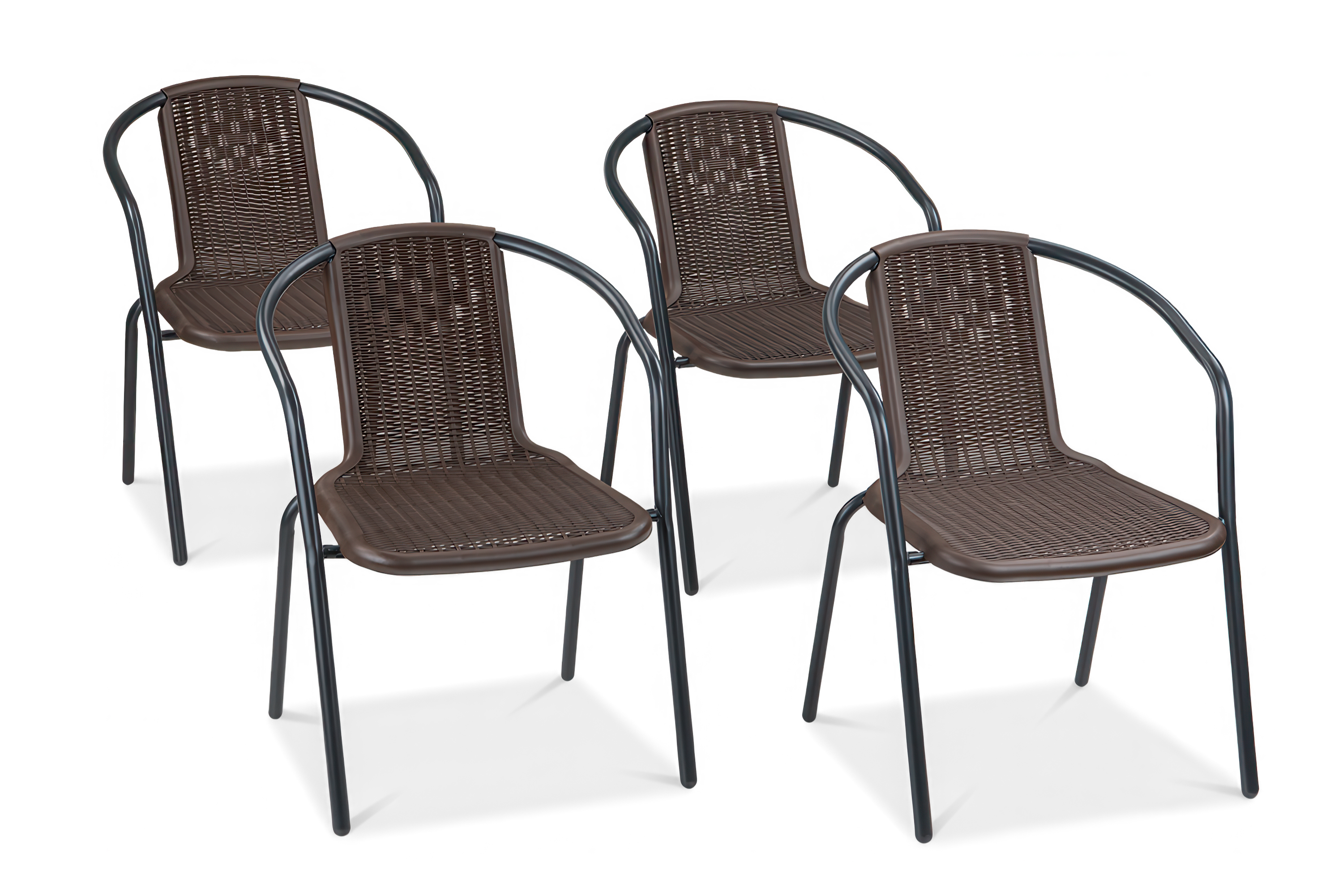 Zestaw krzeseł balkonowych Simple Brown 4 sztuki Focus Garden bez tła PNG