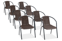 SIMPLE Brown 8ks záhradná súprava stoličiek - Focus garden