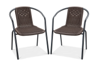 SIMPLE Hnedá súprava 2 stoličiek - Focus Garden