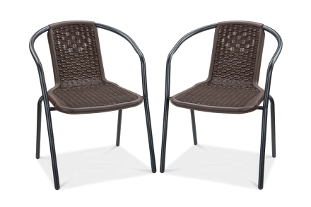 Zestaw krzeseł ogrodowych Simple Brown 2 sztuki Focus Garden bez tła PNG