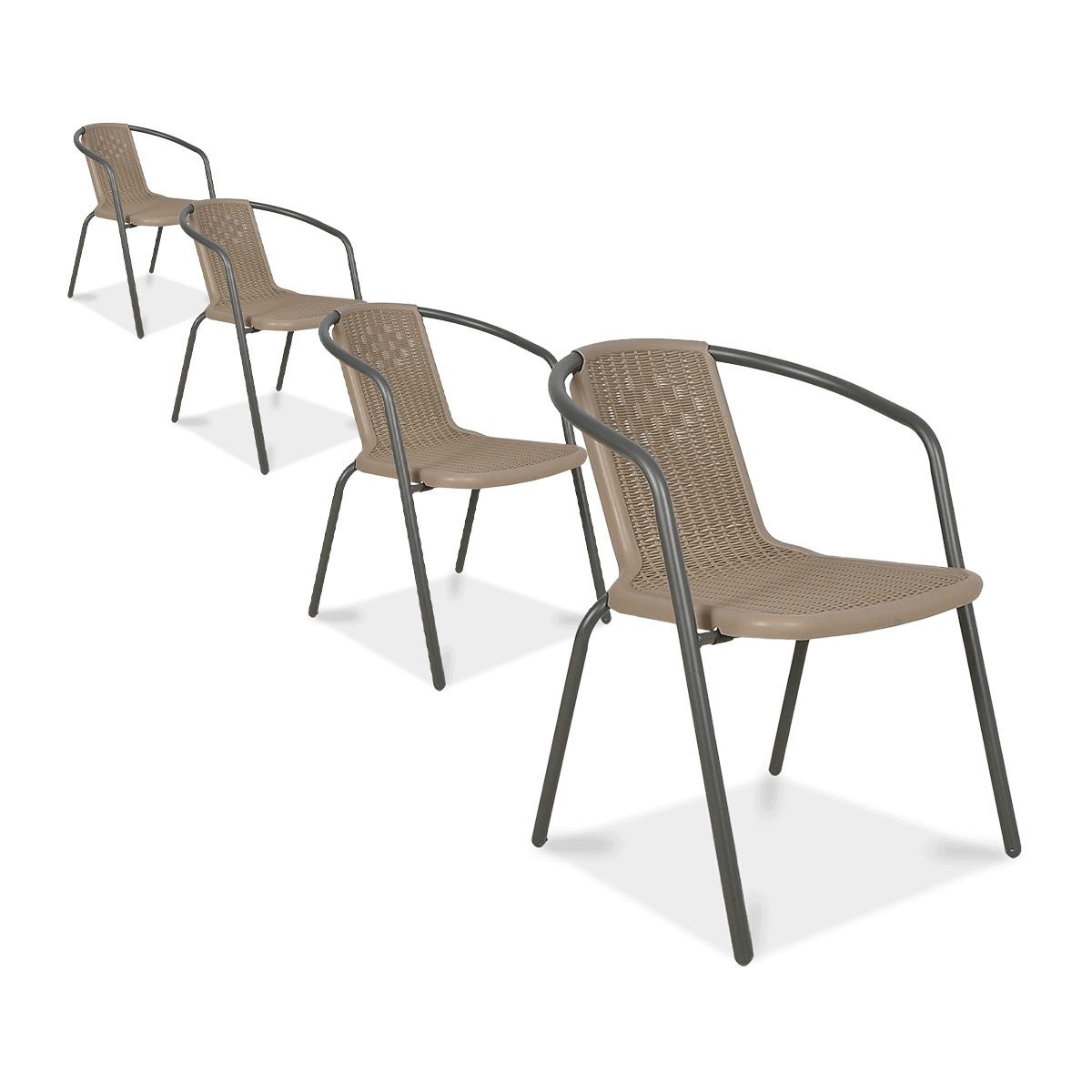 Súprava 4 ks balkónových stoličiek SIMPLE Cappucino - Focus Garden