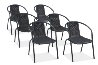 Zestaw krzeseł tarasowych Simple Graphite 6 sztuk Focus Garden bez tła PNG