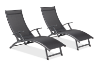 2x hliníkové záhradné ležadlo RELAX Black