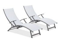 2x hliníkové záhradné ležadlo RELAX Grey