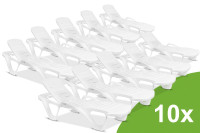 MONOBLOCK Biela 10-dielna súprava lehátok. - Focus Garden