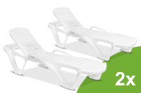 Zestaw leżaków ogrodowych MONOBLOCK White 2 szt. - Focus Garden