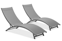 STAR Tmavo sivé záhradné lehátko 2 ks - Focus Garden