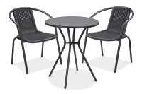 Malá súprava balkónového nábytku SIMPLE 2+1 grafit - FOCUS GARDEN