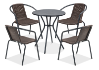 Súprava balkónového nábytku Simple 4+1 hnedá - FOCUS GARDEN