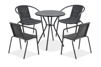 Zestaw mebli ogrodowych komplet balkonowy Simple 4+1 graphite - FOCUS GARDEN