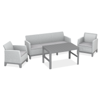 Set záhradného nábytku SCANDI MAX3/LYON Pebble Grey-Soft Beige / Sf. Beige - Keter