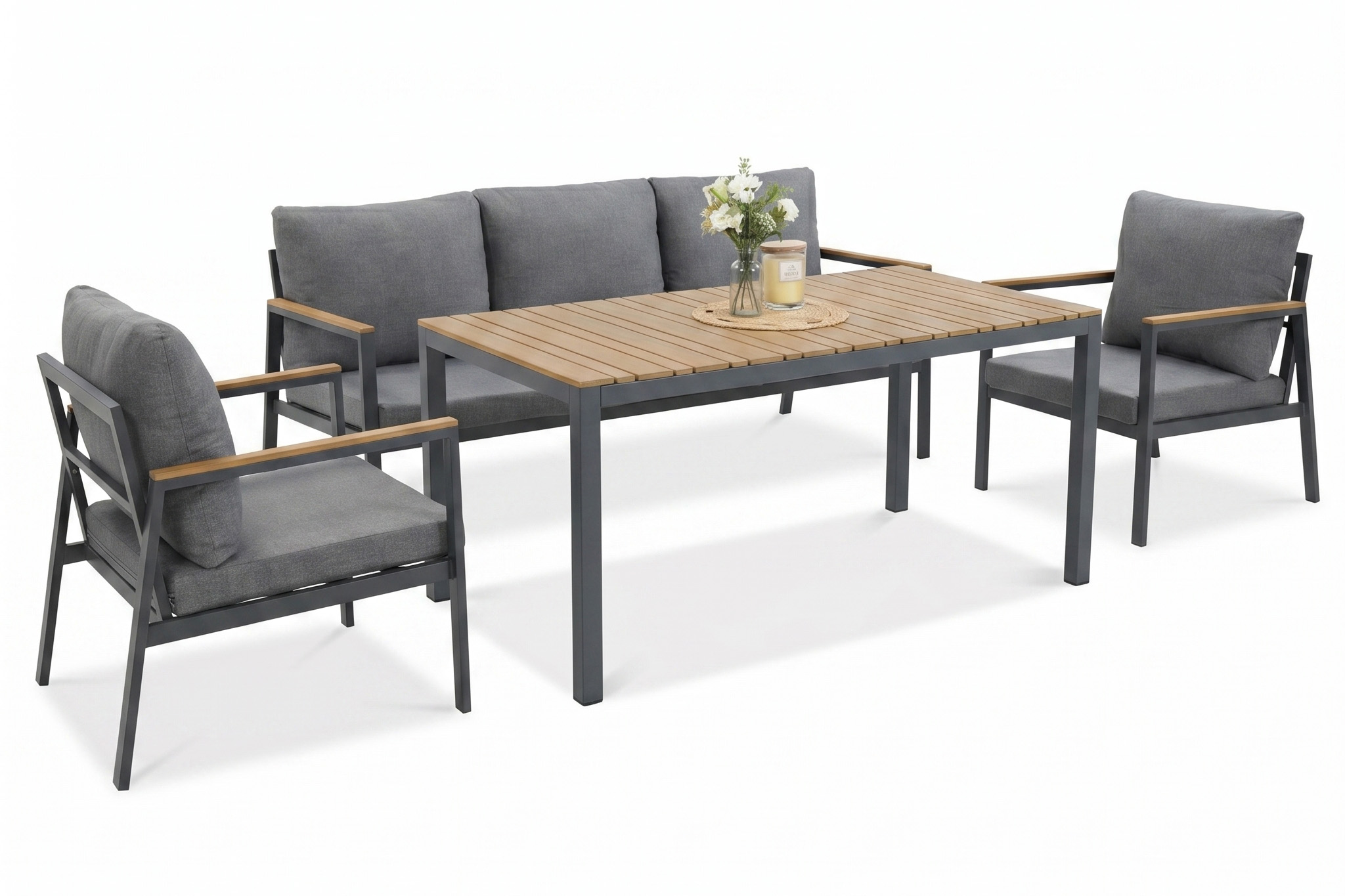 Záhradná zostava EDISON CAFFE Dark sivá - Focus Garden