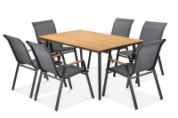 Súprava jedálenského nábytku NOVA DINING 6+1 tmavosivá - Bjørkka
