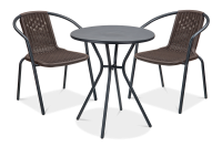 Súprava balkónového nábytku Simple 2+1 hnedá - FOCUS GARDEN