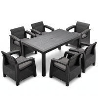 Záhradná súprava CORFU MELODY FIESTA 6+1 Graphite - Keter
