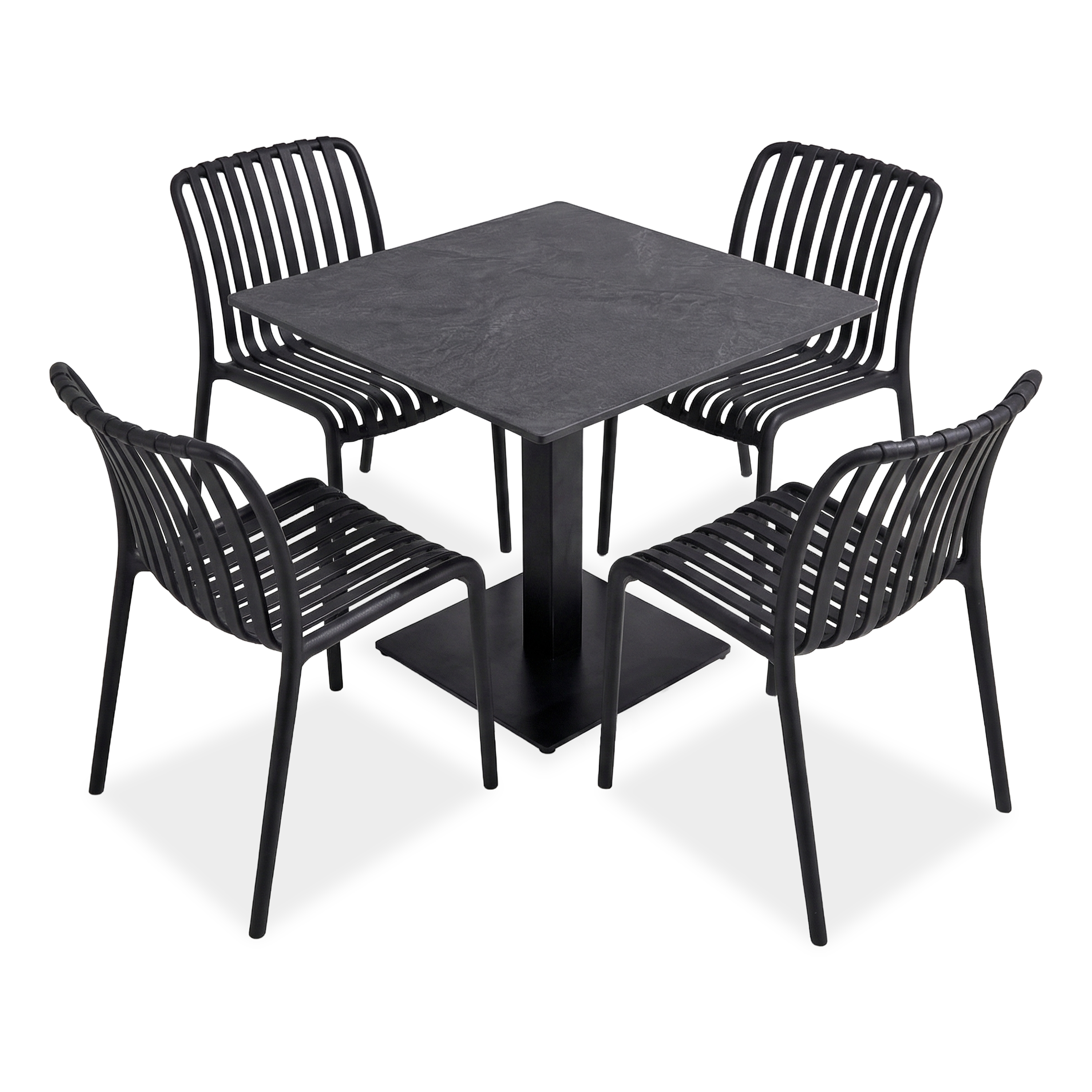 Záhradná súprava nábytku RIVIO/VENA 80 + RONA LIGHT Black – Bjørkka