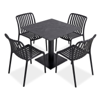 Záhradná súprava nábytku RIVIO/VENA 80 + RONA LIGHT Black – Bjørkka
