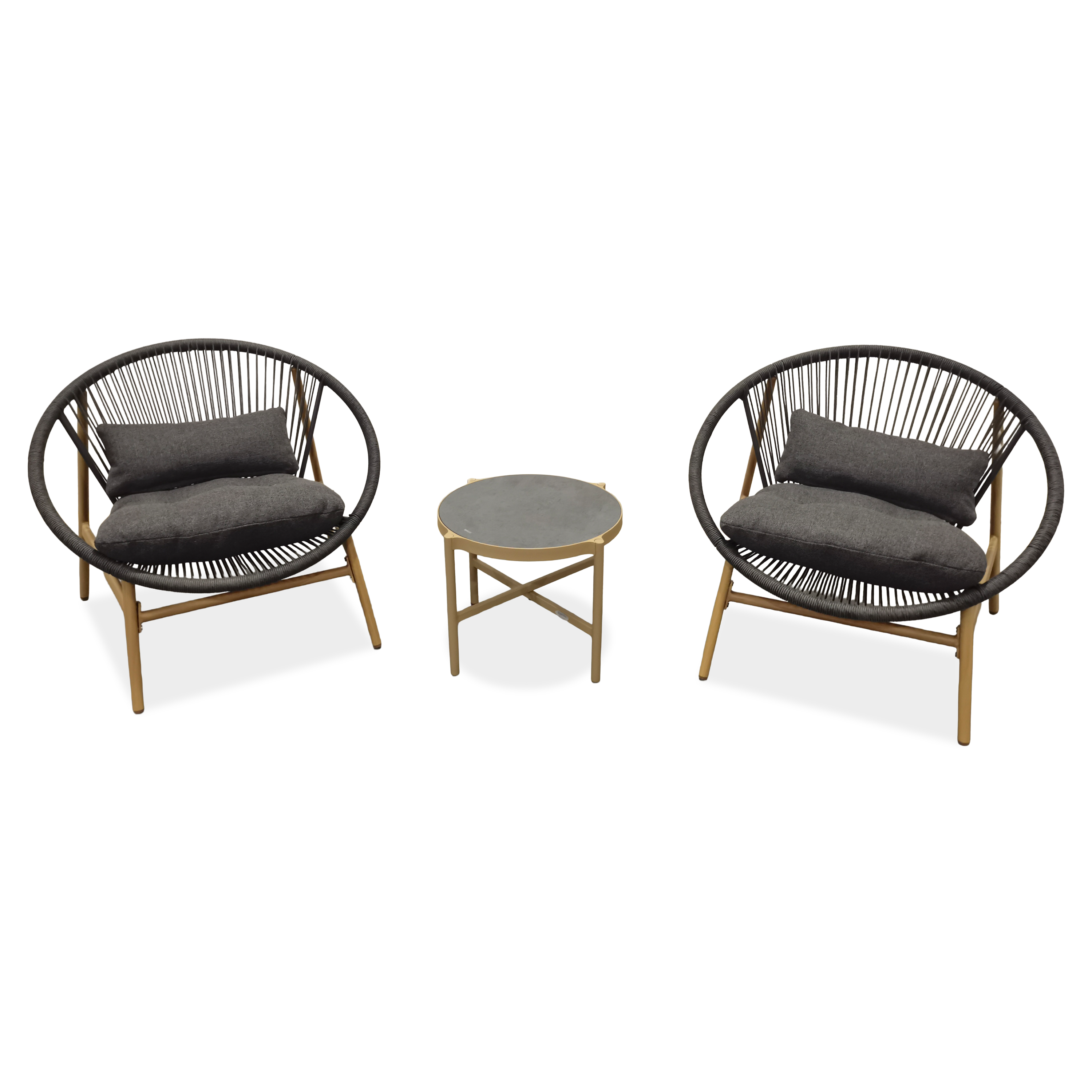 Súprava záhradného nábytku GALLA 2+1 Dark Grey - Bjørkka