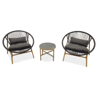 Súprava záhradného nábytku GALLA 2+1 Dark Grey - Bjørkka