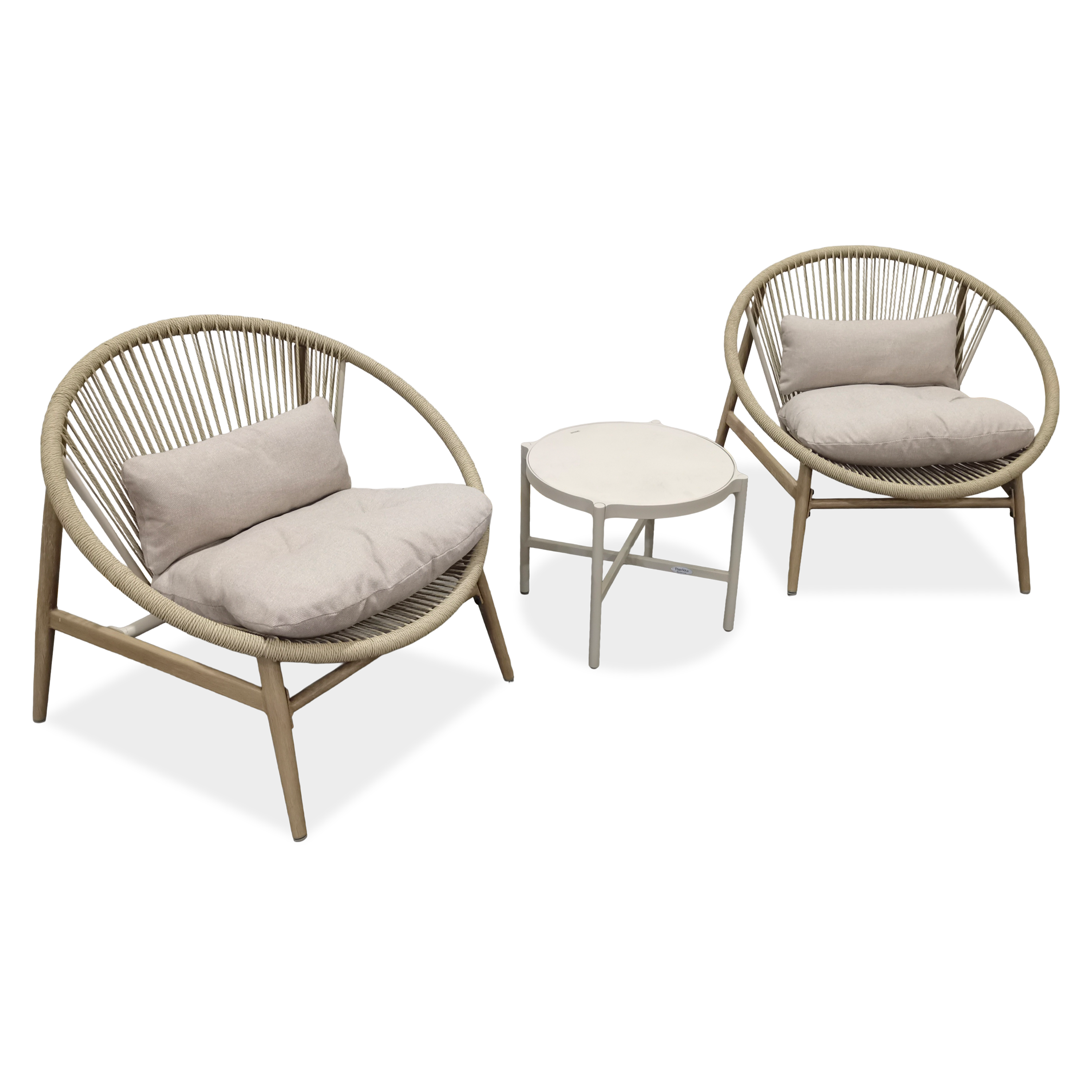 Súprava záhradného nábytku GALLA 2+1 Light Beige - Bjørkka