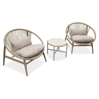 Súprava záhradného nábytku GALLA 2+1 Light Beige - Bjørkka