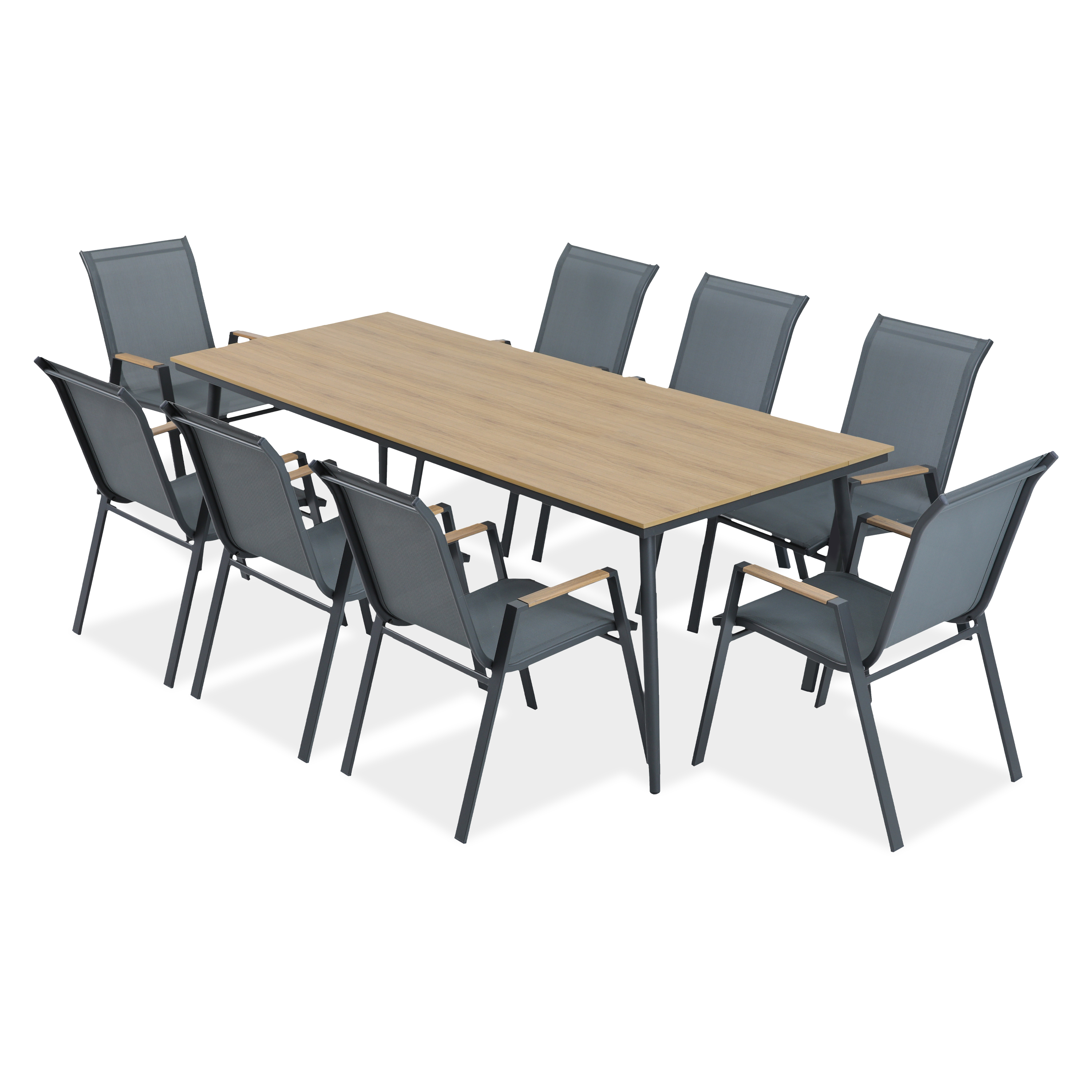 Záhradná jedálenská súprava NOVA DINING 8+1 tmavošedá - Bjørkka