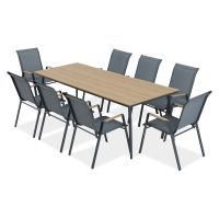 Záhradná jedálenská súprava NOVA DINING 8+1 tmavošedá - Bjørkka