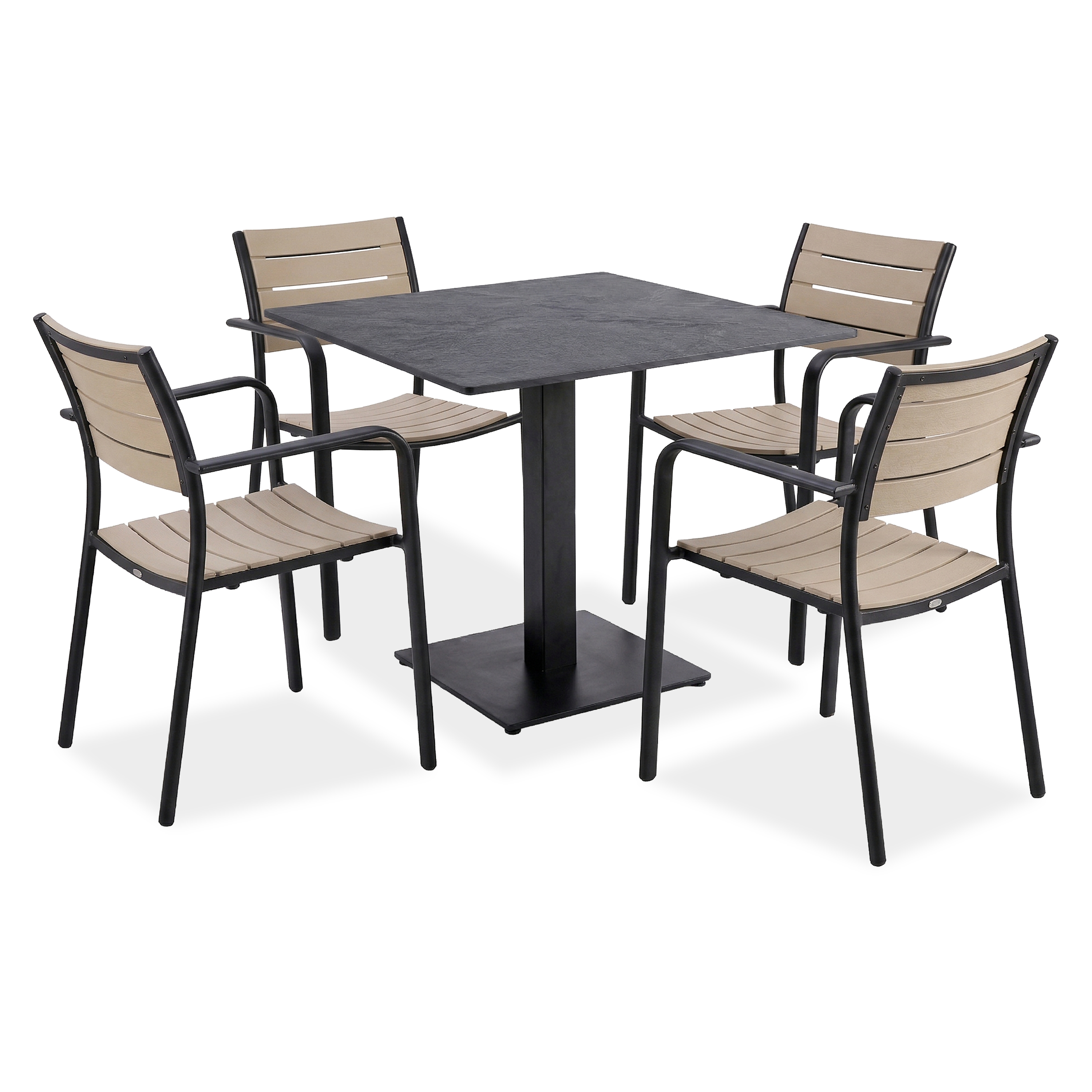 Záhradný set nábytku RIVIO/VENA 80 + MILO Black Beige – Bjørkka