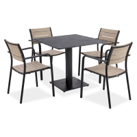 Záhradný set nábytku RIVIO/VENA 80 + MILO Black Beige – Bjørkka
