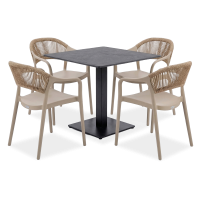 Zostava záhradného nábytku RIVIO/VENA 80 + TESSA Beige – Bjørkka