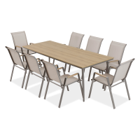 Jedálenská súprava na terasu NOVA DINING 8+1 Taupe - Bjørkka