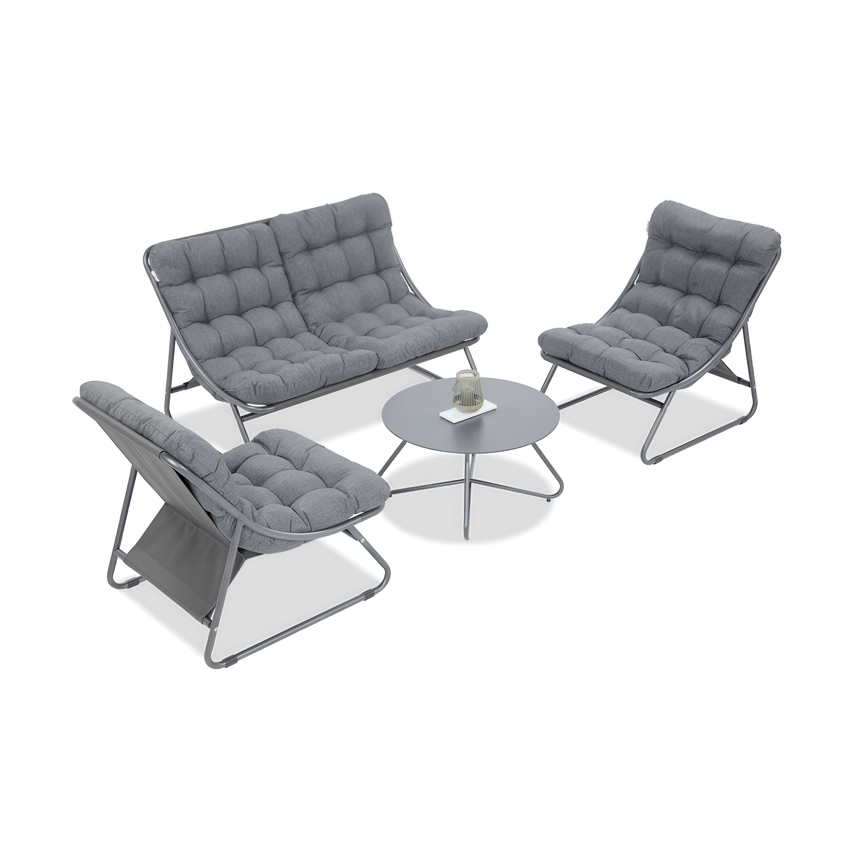 Kovová záhradná zostava Bjørkka VISTA CAFFE Dark Grey