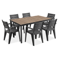 Jedálenský set JULIE/PORTO 160 6+1 Graphite Black Ashwood - Keter