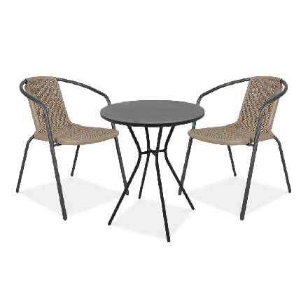 Balkónový záhradný set SIMPLE 2+1 cappucino - FOCUS GARDEN