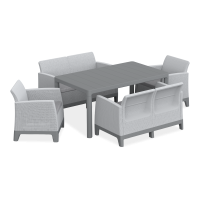 Záhradný nábytok SCANDI DINING FIESTA Ash Grey-Storm Grey / Light Grey - Keter