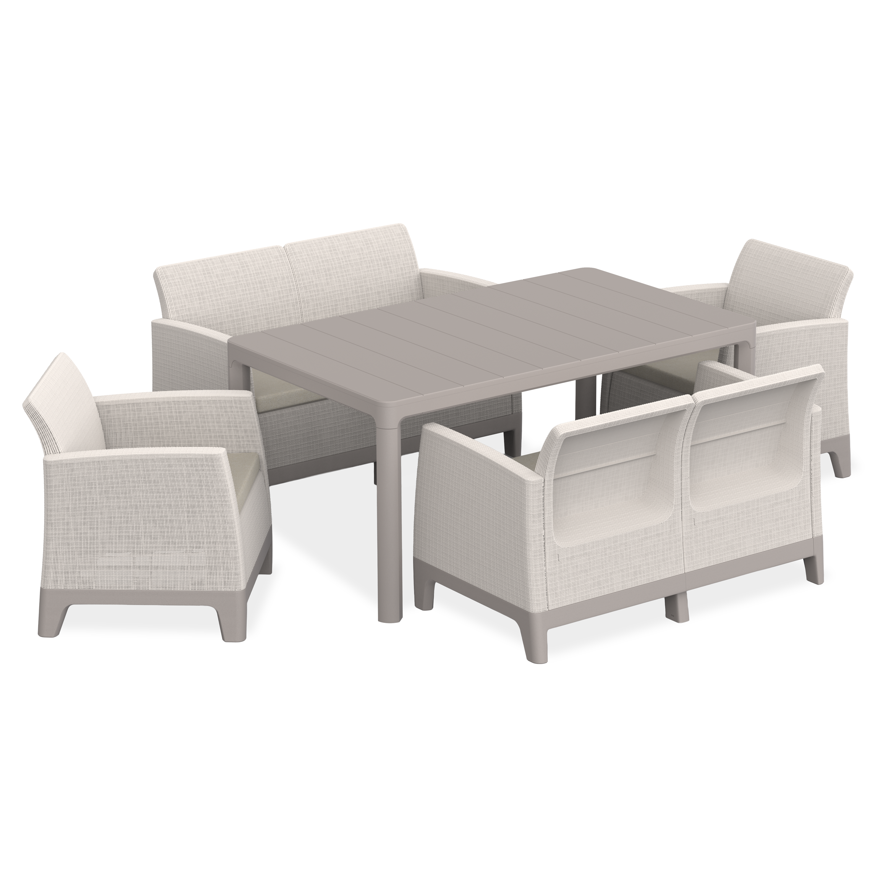 Záhradný nábytok SCANDI DINING FIESTA Pebble Grey-Soft Beige / Oat - Keter