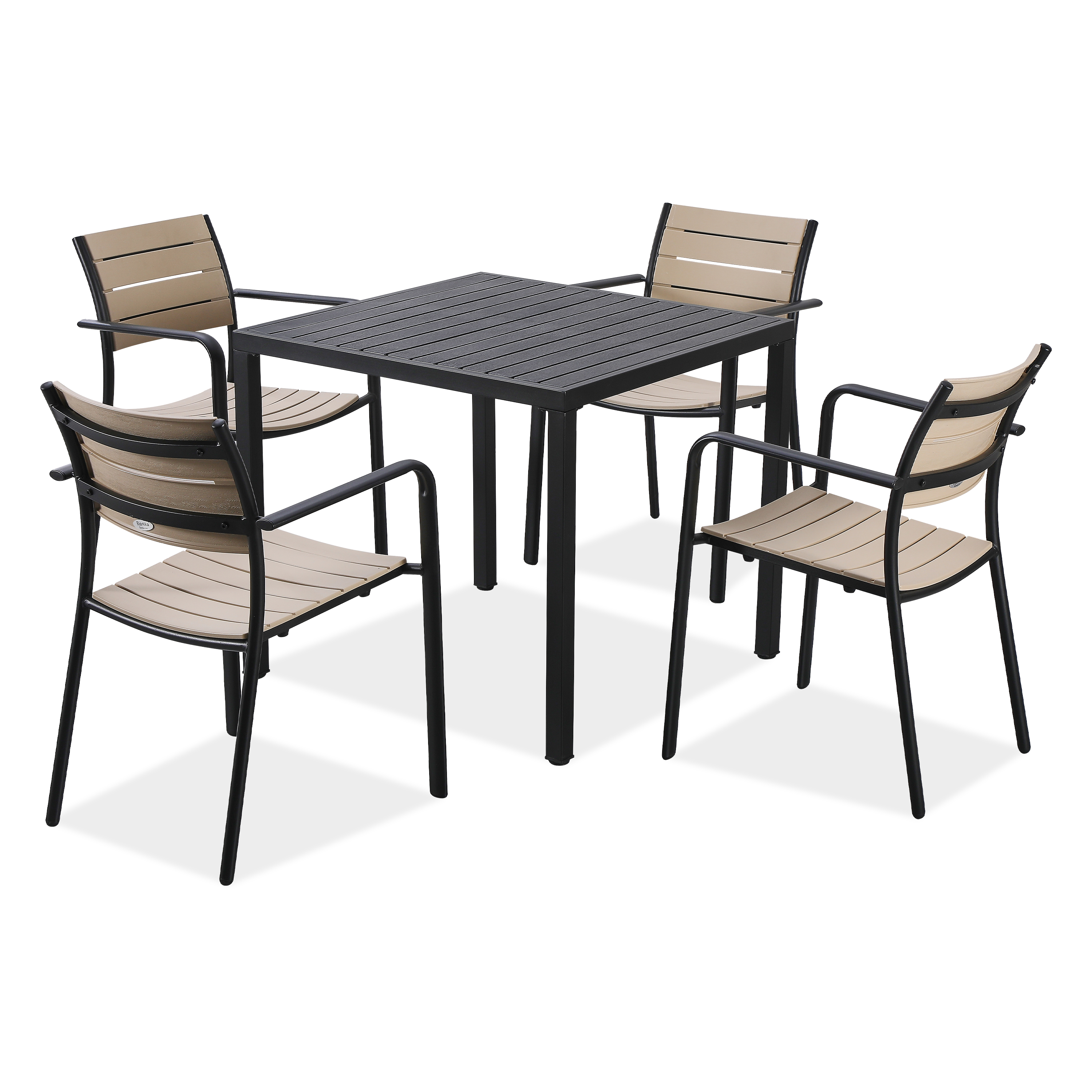 MILO/BRIS Čierno-béžový terasový set - Bjørkka