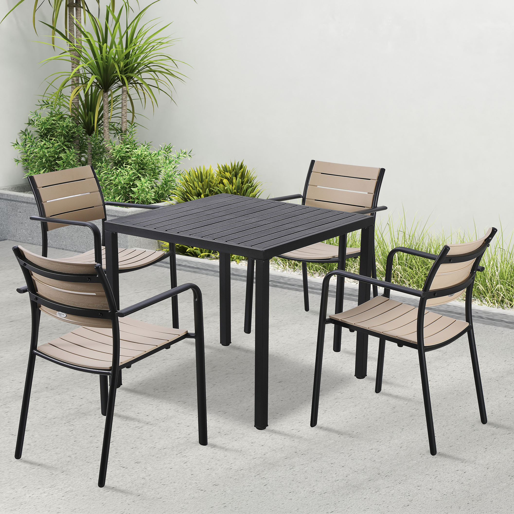 MILO/BRIS Čierno-béžový terasový set - Bjørkka